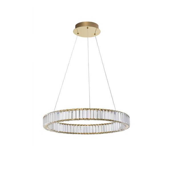 Triac Dimmable Gold Metal & Crystal   LED 41W 230 Volt   4647Lm 3500K  IP20 Class I   D: 60 H: 150 cm Adjustable  Height image 1