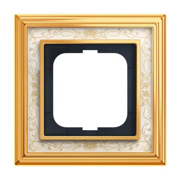 1722-836 Cover Frame Busch-dynasty® polished brass decor ivory white image 4