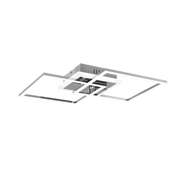 Venida LED ceiling lamp square chrome 4000K image 1