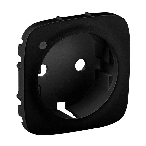 Cover plate Valena Allure - 2P+E socket - with indicator -German standard -black image 1