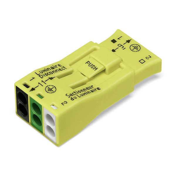 Luminaire disconnect connector 3-pole with preceding ground contact ye image 1