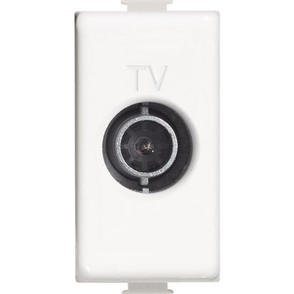 Passthrough coaxial socket, -14dB attenuation, for centralised TV systems image 1