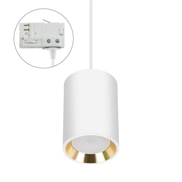 CHLOE GU10 MINI SURFACE MOUNTED GU10 250V IP20 70x100mmWHITE, INNER GOLD round TRACK image 9