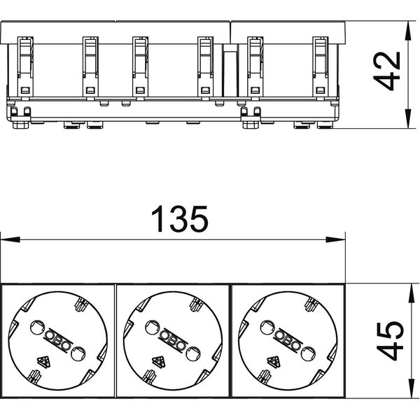 STD-D3S AL3 Socket 33°, triple protective contact 250V, 10/16A image 2