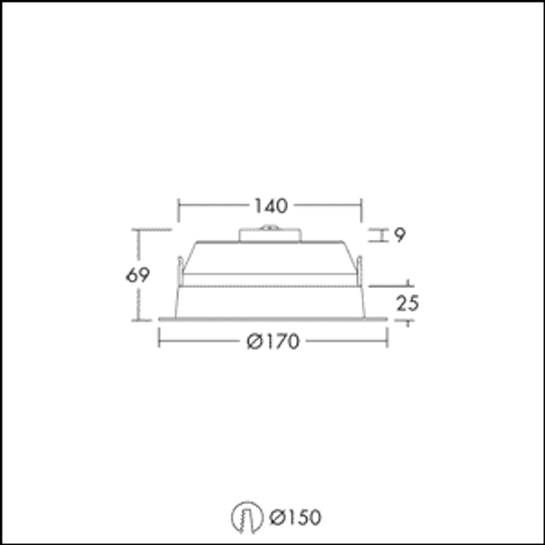 Recessed LED downlight AMY VARIO 150 LED DL 1000 830/35/40 image 5