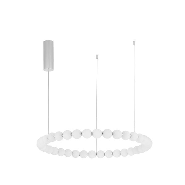 Triac Dimmable Chrome Metal & Opal Glass  LED 72 Watt 230 Volt  6492Lm 3000K IP20   Included Remote Control   D: 80 H: 200 cm Adjustable Height Included Remote Control image 1