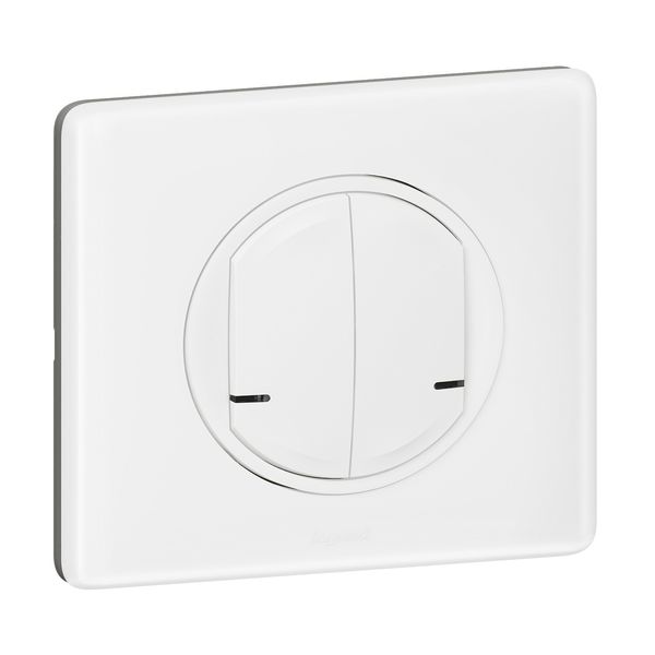 CONNECTED LIGHT SWITCH WITH NEUTRAL 2-GANG 2X250W CELIANE WHITE image 2