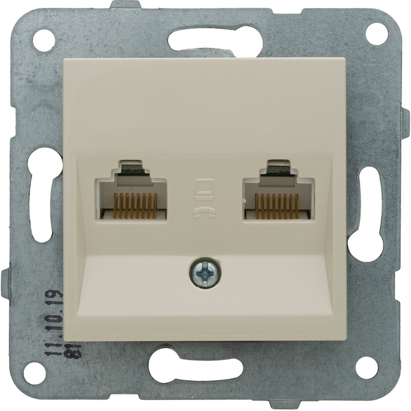 Karre Plus-Arkedia Beige Two Gang Data Socket (2xCAT5) image 1