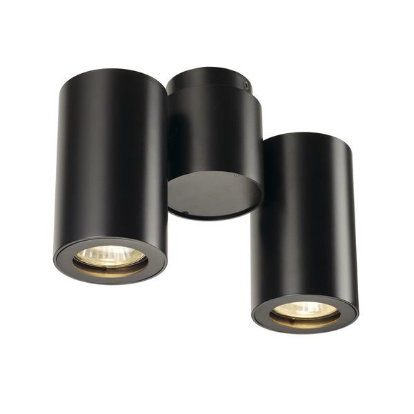 ENOLA_B SPOT double, Wall- & ceiling luminaire 2xGU10, black image 1