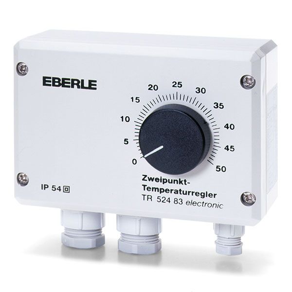 Wet room temperature controller AP mounting, 0...50C, AC 230V 50 Hz, 1 changeover contact, 10 A, IP 54 image 1