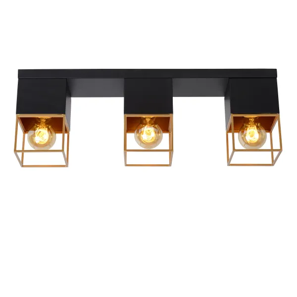 RIXT Ceiling light 3xE27/40W Black/Gold image 1