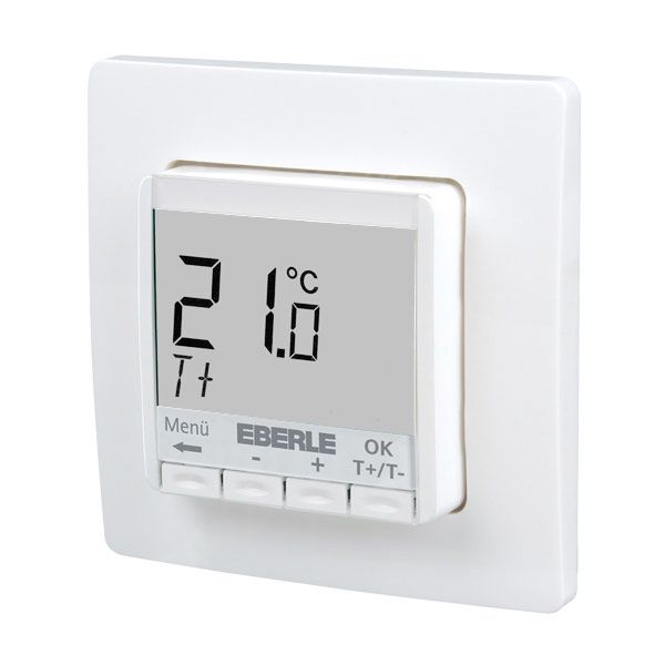 Flush-mounted thermostat as room controller, AC 230V, 1NO contact, 10 A, white backlighting image 1