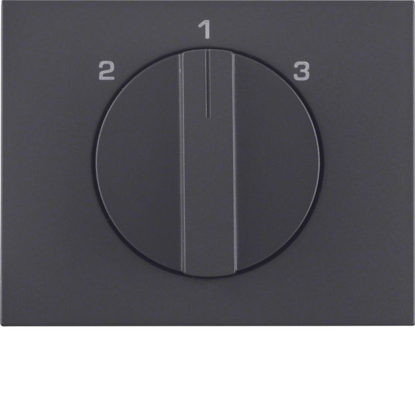 Centre plate rotary knob 3-step switch, Berker K.1, anthracite matt, l image 1
