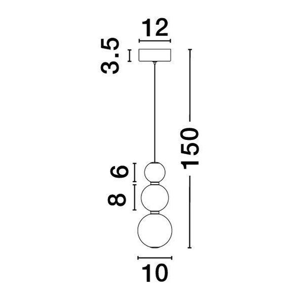 Gold Metal & Opal Glass LED 11 Watt 230 Volt 963Lm 3000K IP20 D: 10 H: 150 cm Adjustable Height image 1