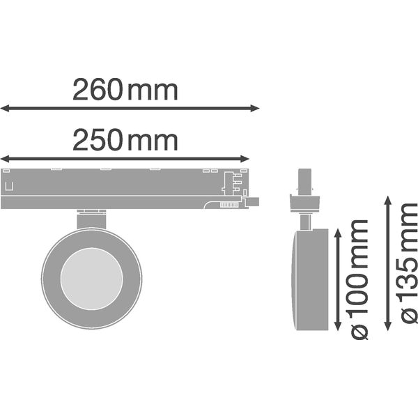 TRACKLIGHT SPOT COMPACT D100 28 W 930 FL GY image 3