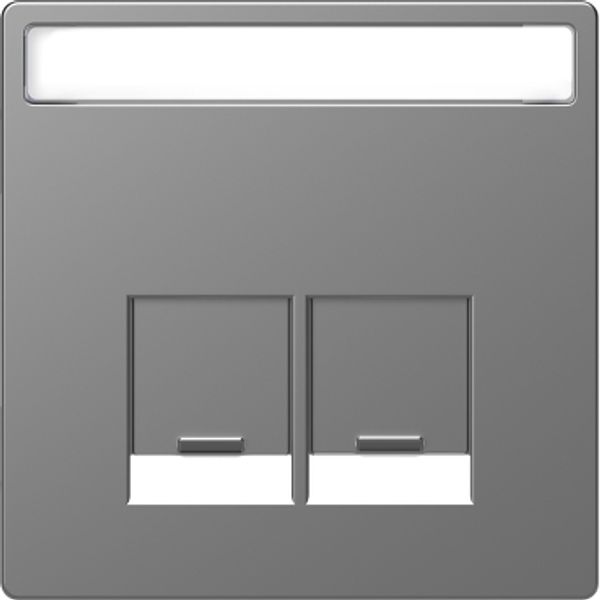 Cen.pl. 2-gng w. labeling field f. Schneider Electric RJ45-Connctr. ss.Sys.Des. image 3