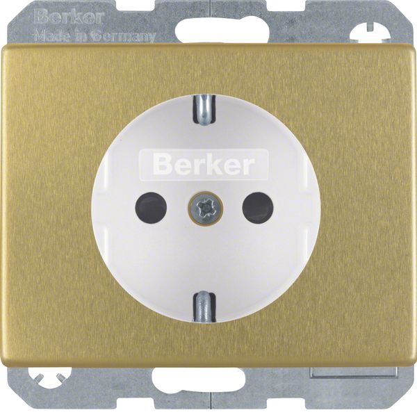 SCHUKO socket outlet with enhanced contact protection, Arsys, gold, me image 1