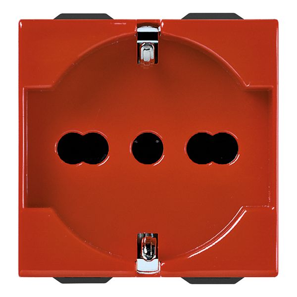 2P+E 16A universal outlet red image 1