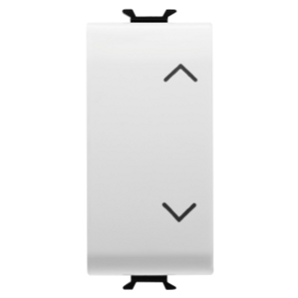 THREE-WAY SWITCH 1P 250V ac - 10AX - NEUTRAL - SYMBOL UP-DOWN - 1 MODULE - GLOSSY WHITE - CHORUSMART image 1