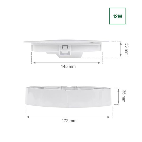 ALGINE 2IN1 SURFACE-RECESSED DOWNLIGHT 12W 1160LM WW 230V IP20 ROUND image 36