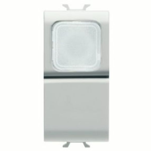 PUSH-BUTTON 1P 250V ac - NO 16A -  OPAL DIFFUSER - 1 MODULE - SATIN WHITE - CHORUSMART image 1