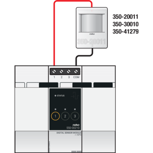 Motion detector, 24 V, 15 m, 90°, with potential-free contact, for sur image 2