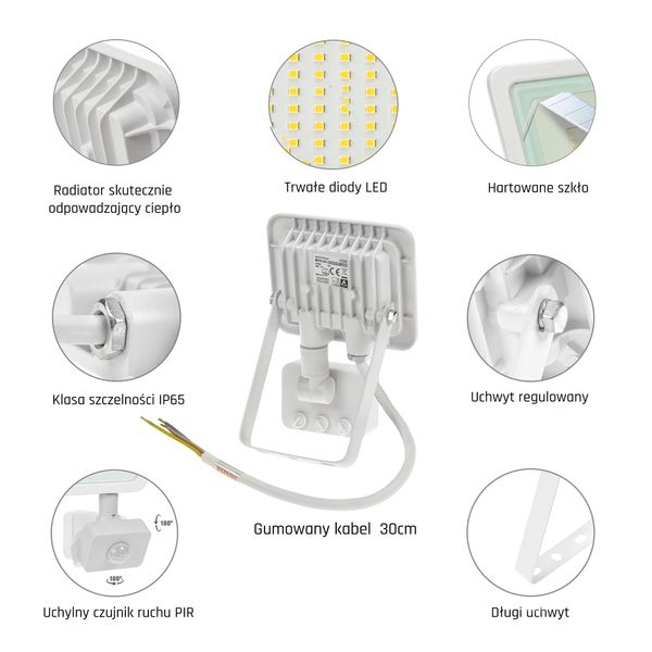 NOCTIS LUX 2 SMD 230V 10W IP44 CW white with sensor image 13