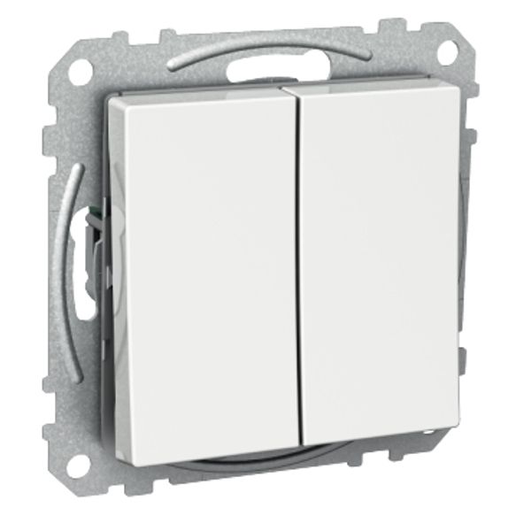 Exxact rocker switch 2x 2-way screwless white image 3