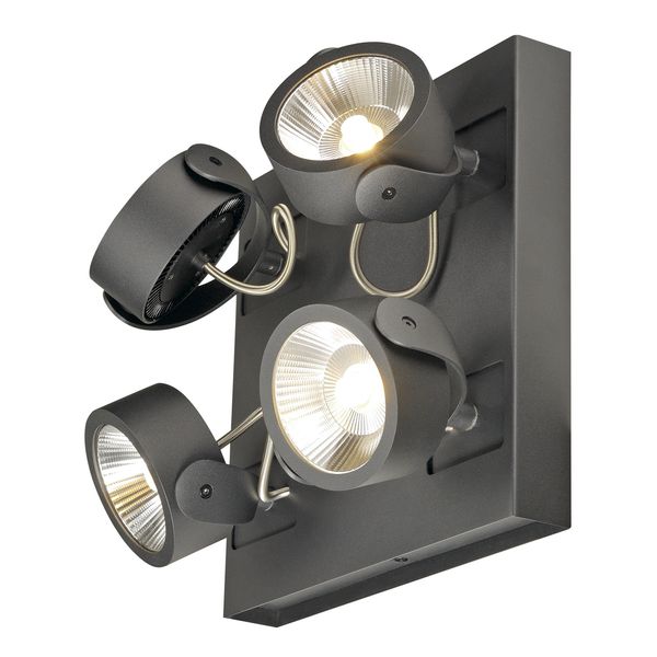 KALU LED 4 Wall and Ceiling luminaire,square,black,3000K,60ø image 3