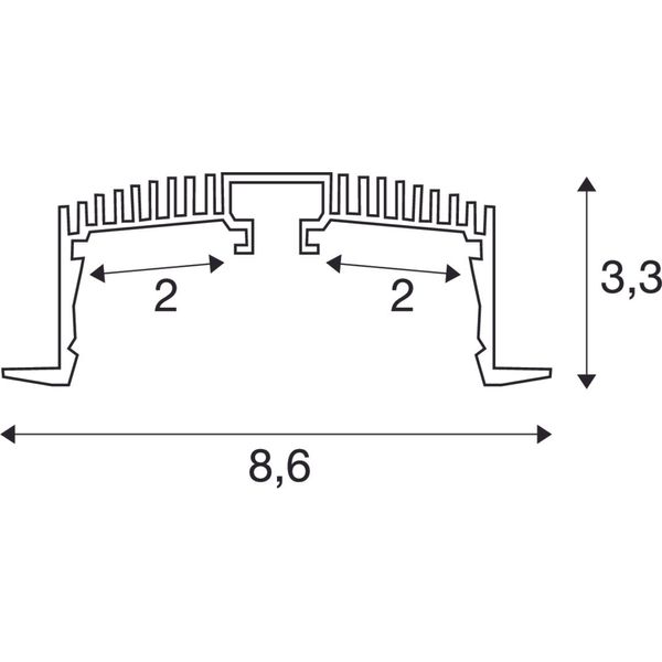 GRAZIA 60 Profile recessed 3m aluminium image 1