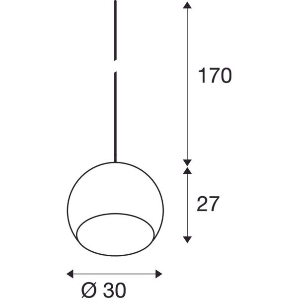 BIG SUN 30 PD, indoor pendant, E27, white, max. 60W image 2