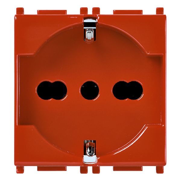 2P+E 16A universal outlet red image 1