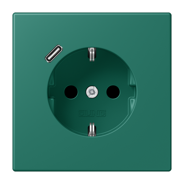 SCHUKO socket with USB type C LC32040 LC1520-18C216 image 1