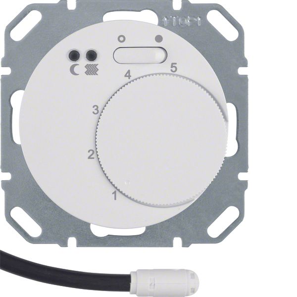 Thermostat, NO contact,Cen. plate,f. heat.,rocker switch,ext.temp.sen. image 1