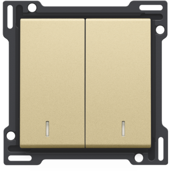 Finishing set with double lens for two-circuit switch, two-way switch image 1