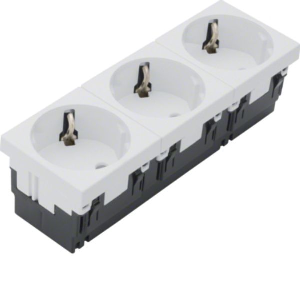 socket outlet 3-g Rastec 33° pure white image 1