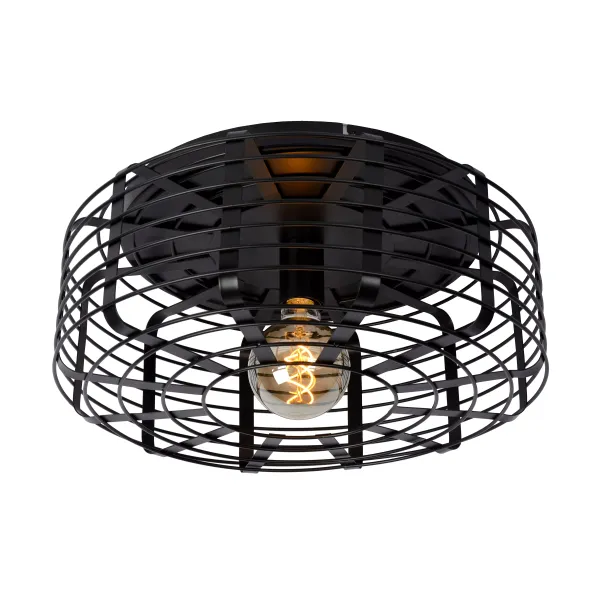 Lucide MELOPEE - Flush ceiling light - Ø 45 cm - 1xE27 - Black image 1