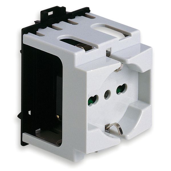 2P+E 16A universal outlet for DIN rail image 1