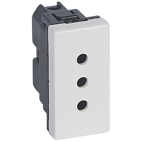 Socket outlet Mosaic - italian - 2P+E 10 A on line - 1 module - white image 1