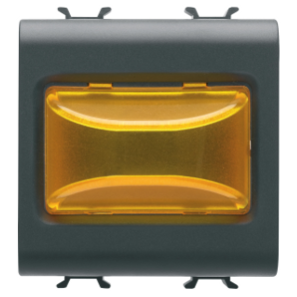 PROTRUDING INDICATOR LAMP - 12V ac/dc / 230V ac 50/60 Hz - AMBER - 2 MODULES - SATIN BLACK - CHORUSMART image 1