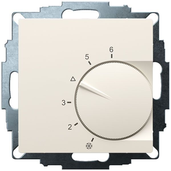 UP room controller, RAL1013 matt 55x55, 5-30C, AC 230V, output contactless via triac, switchable 5 actuators each 3W image 1