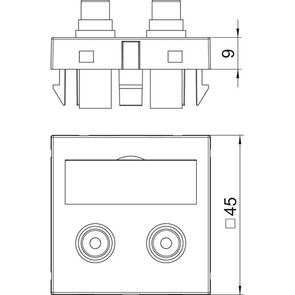 MTG-2R F AL1 Multimedia support audio cinch 2x coupling, socket-socket 45x45mm image 2