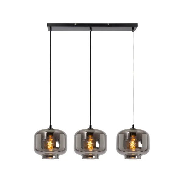 Lucide MEDINE - Pendant light - 3xE27 - Smoke Grey image 1