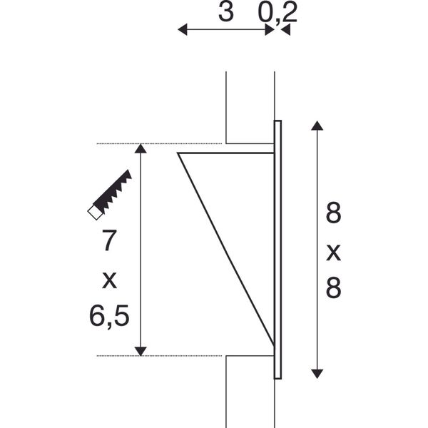 DOWNUNDER PURE recessed, square, white, 3.6W LED, 3000K , 80x80mm image 2