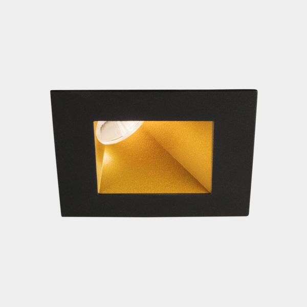 Downlight Play Deco Asymmetrical Square Fixed Emergency 6.4W LED warm-white 2700K CRI 90 28.4º ON-OFF Black/Gold IP54 468lm image 1