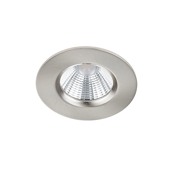 Zagros LED recessed spotlight IP65 brushed steel round image 1