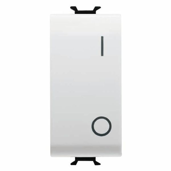 ONE-WAY SWITCH 2P 250V ac HEAVY DUTY - 25AX – NEUTRAL BUTTON - SYMBOL 0/1 - 1 MODULE - GLOSSY WHITE - CHORUSMART image 2