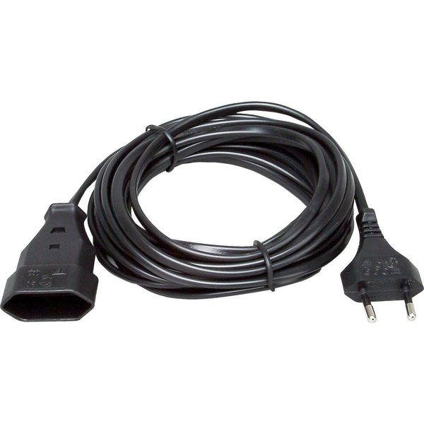 Euro ext. cord, 5m, black image 1