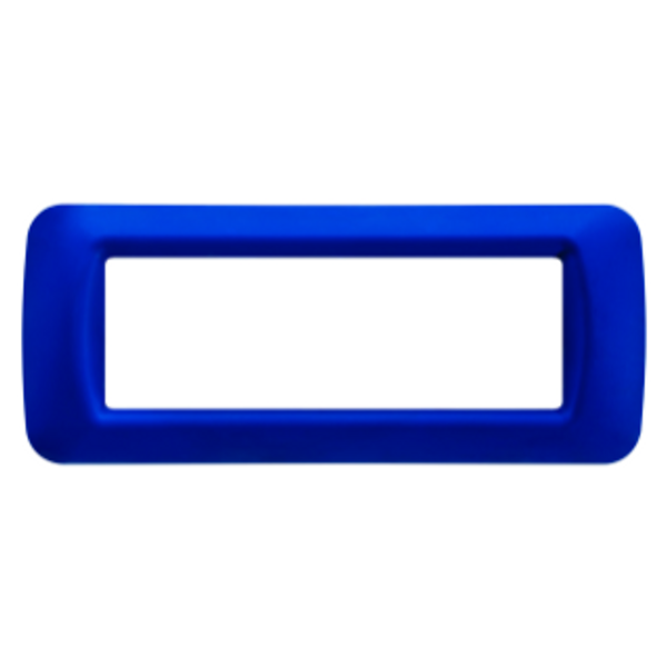 TOP SYSTEM PLATE - IN TECHNOPOLYMER GLOSS FINISHING - 6 GANG - JAZZ BLUE - SYSTEM image 1