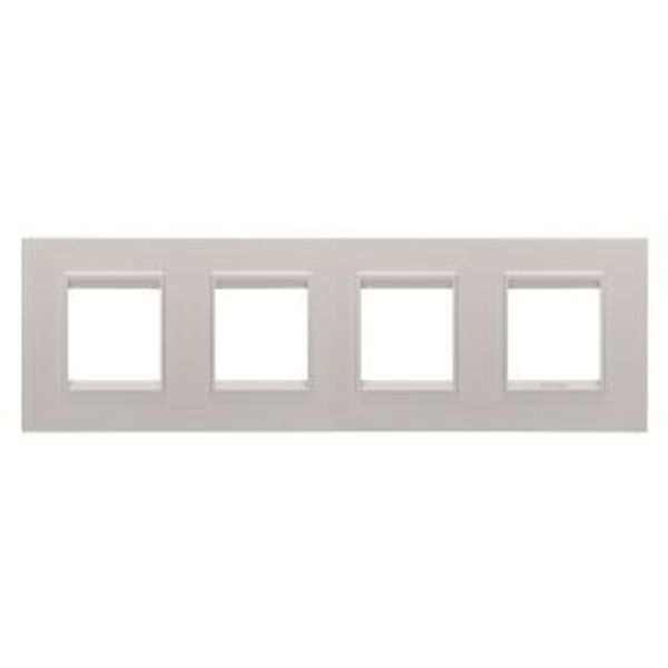 LUX INTERNATIONAL PLATE - IN METAL - 2+2+2+2 MODULES HORIZONTAL - MONOCHROME NATURAL BEIGE - CHORUSMART image 1